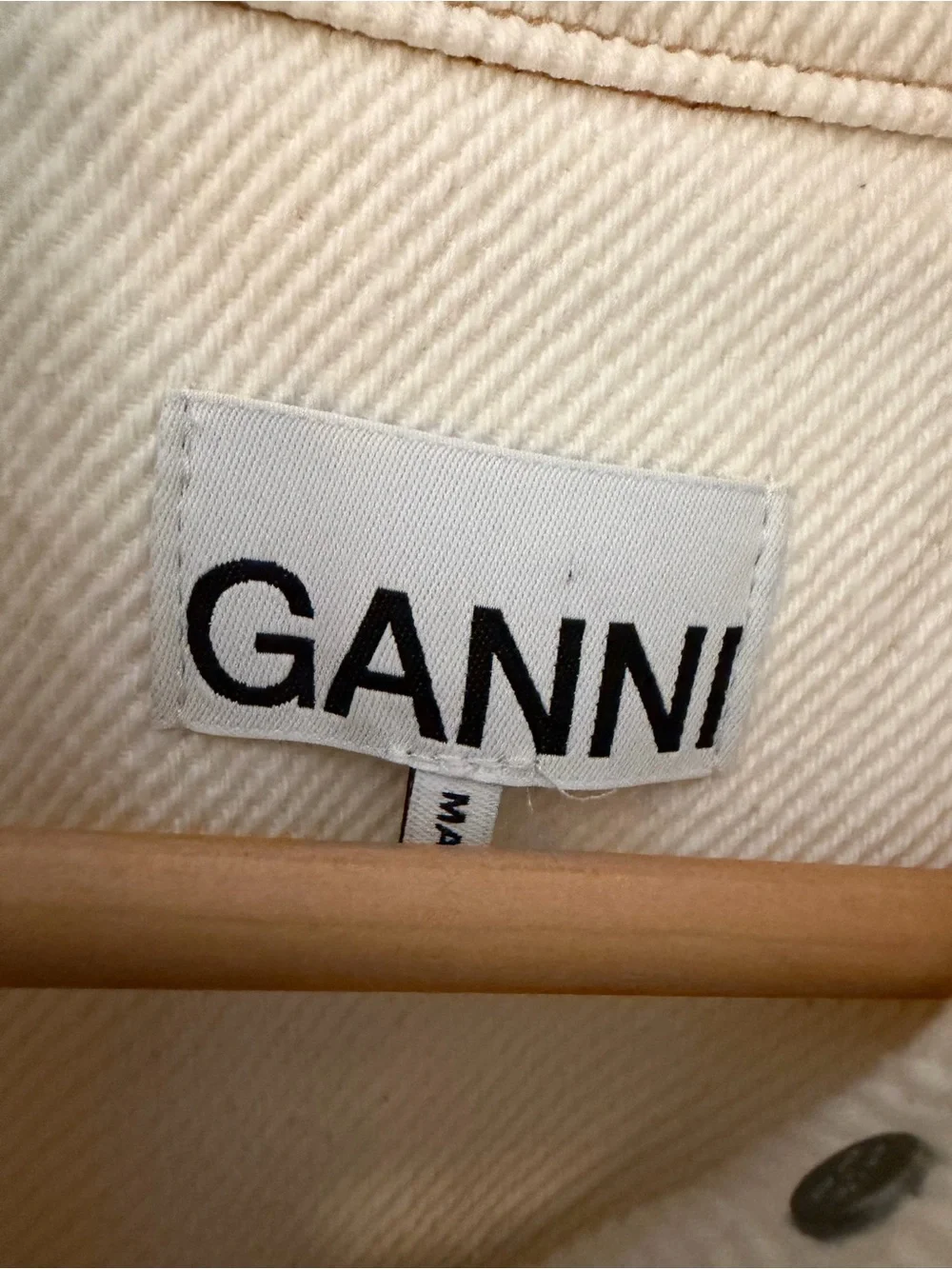 GANNI Egret Heavy Denim Mini Dress EU36